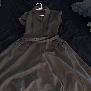 Voodoo Vixen Charcoal Dress with Belt